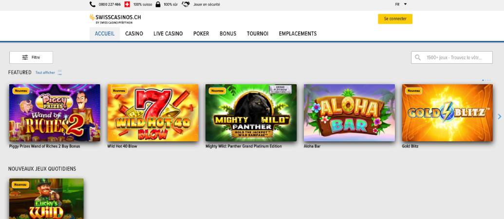 Swisscasinos Casino suisse online